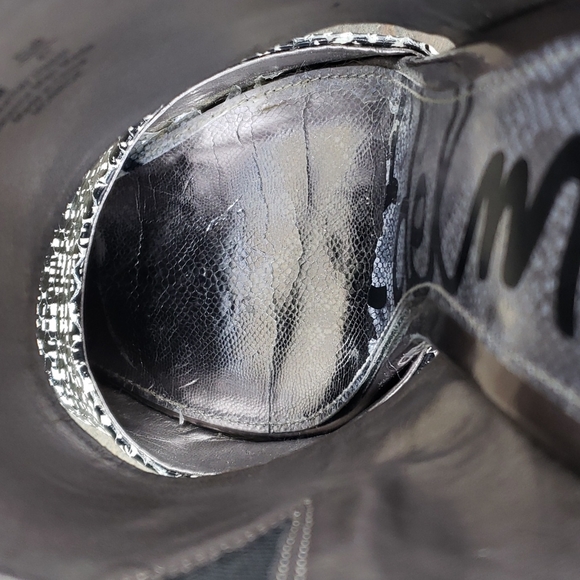 Sam Edelman Woman's  Leather Monroe  Heels  Black White - Picture 9 of 12